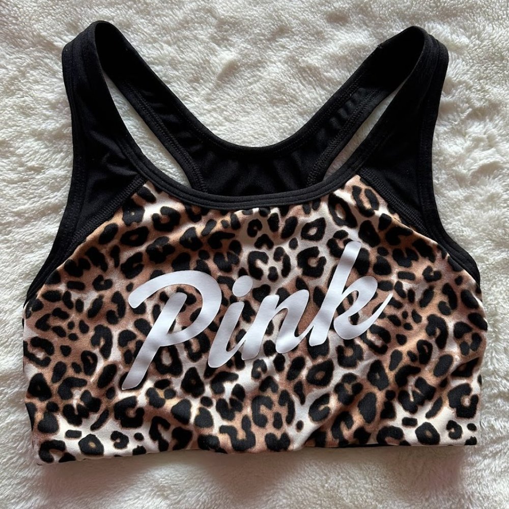 PINK Victoria's Secret Sports Bra Cheetah